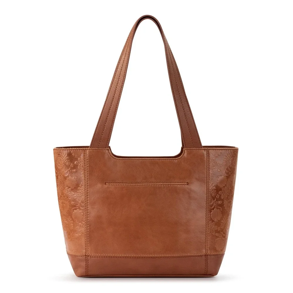 NWT The Sak‎ De Young Leather Tote Bag - Tobacco Floral Embossed 100% Cow Hide